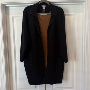Chico's Black Blazer with Brown Inner Layer